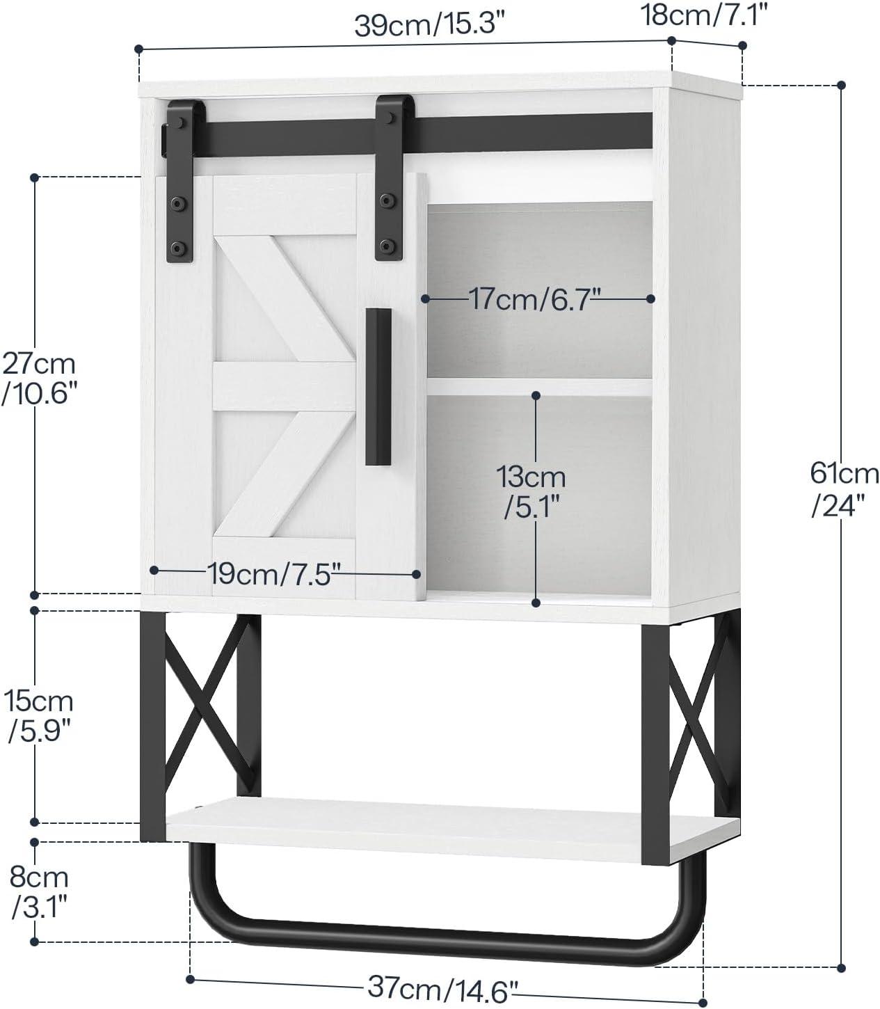 imageHOOBRO Medicine Cabinet Double Doors Bathroom Wall Cabinet with Towel Bar Adjustable Shelf 2 Hooks Over The Toilet Storage Cabinet for Bedroom Kitchen BF46CW01BW47CW01