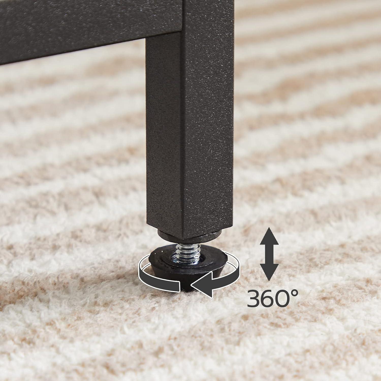 imageHOOBRO Tall End Table with Charging Station Industrial Telephone Table with Adjustable Metal Storage Basket Tall Nightstand for Living Room Bedroom Office Rustic Brown BF06UDH01