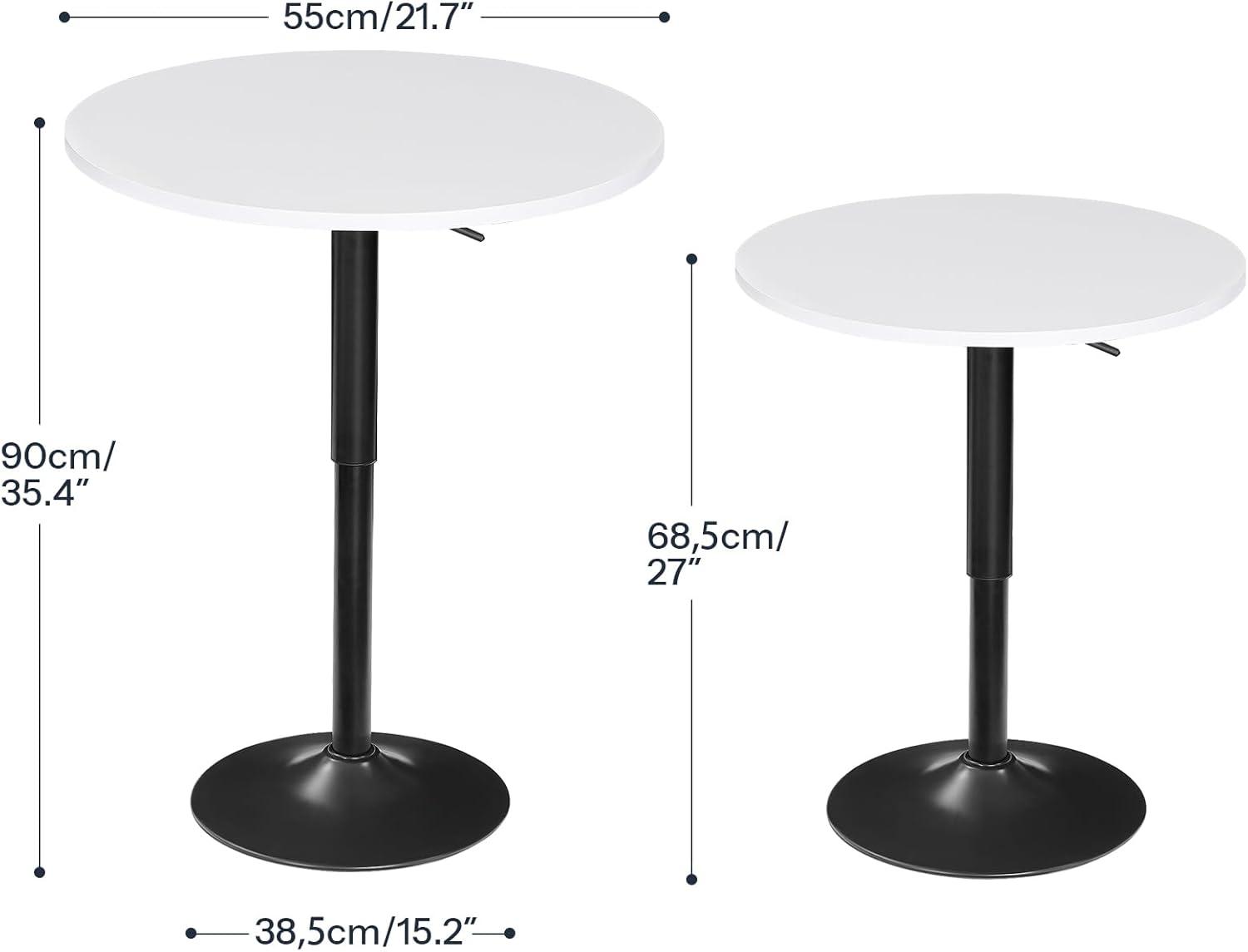 imageHOOBRO Bar Table HeightAdjustable Round Pub Table 27354 Inches Cocktail Table with Sturdy Base Modern Style Easy to Assemble Suitable for Small Space Black BK58BT01G1White
