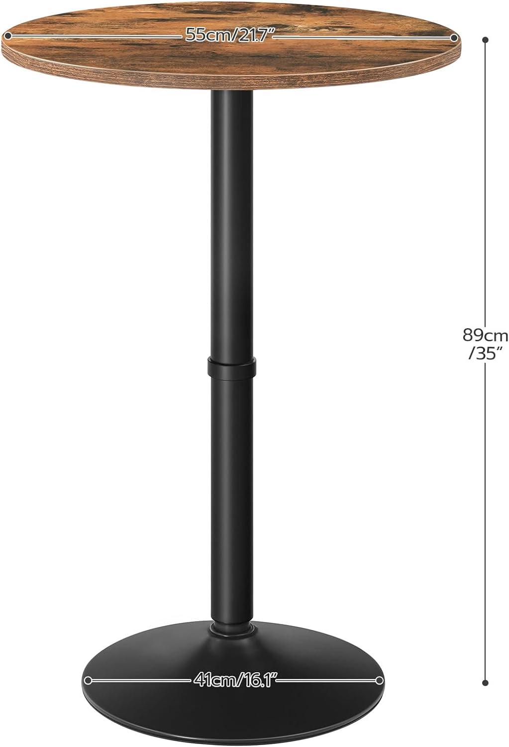 imageHOOBRO Round Bar Table 35 Tall Pub Table Cocktail Table with Base for Narrow Space Bar Height Table for Kitchen Easy to Assemble Rustic Brown BF57BT01Rustic Brown Black