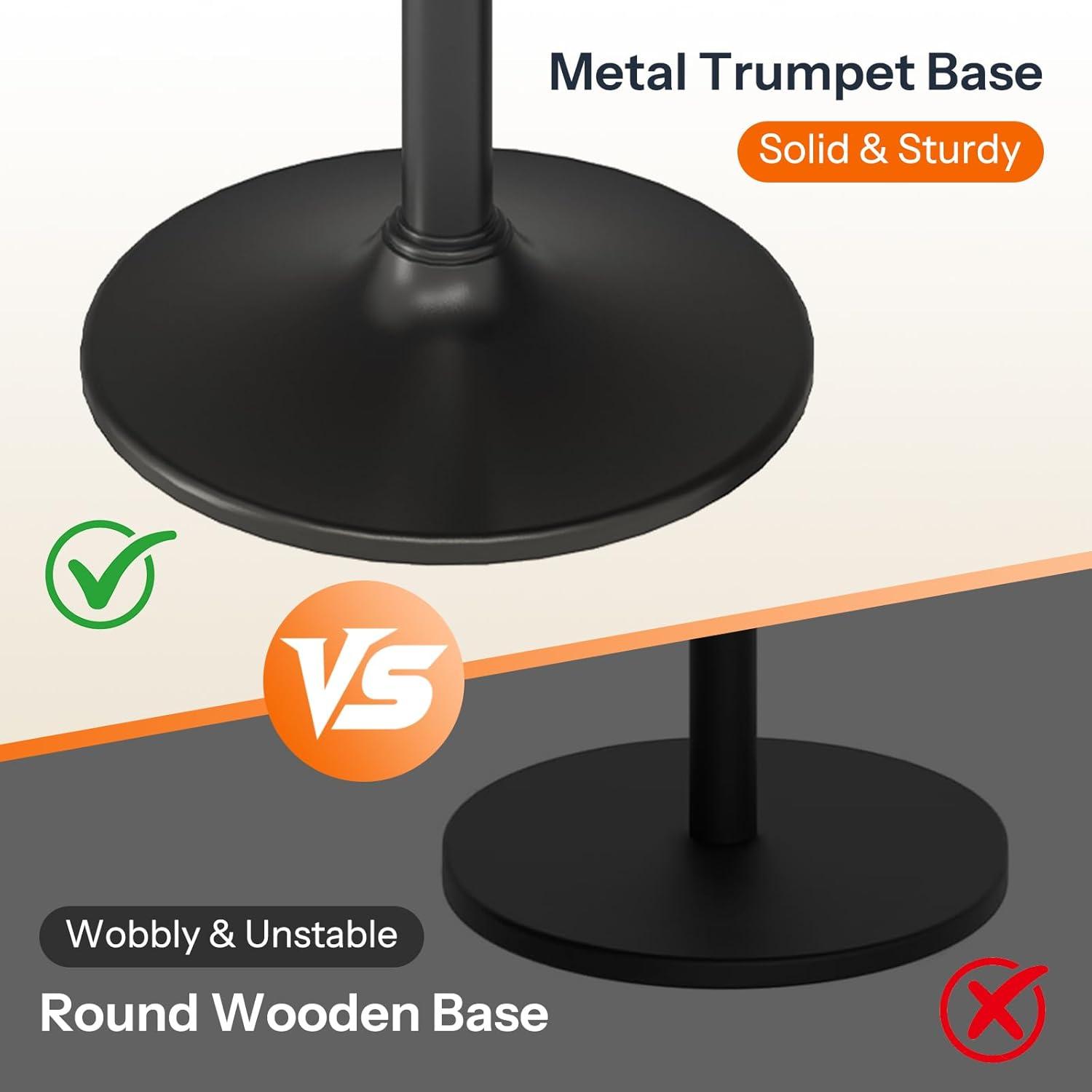 imageHOOBRO Round Bar Table 35 Tall Pub Table Cocktail Table with Base for Narrow Space Bar Height Table for Kitchen Easy to Assemble Rustic Brown BF57BT01Rustic Brown Black