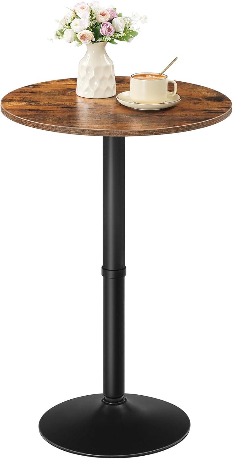 imageHOOBRO Round Bar Table 35 Tall Pub Table Cocktail Table with Base for Narrow Space Bar Height Table for Kitchen Easy to Assemble Rustic Brown BF57BT01Rustic Brown Black