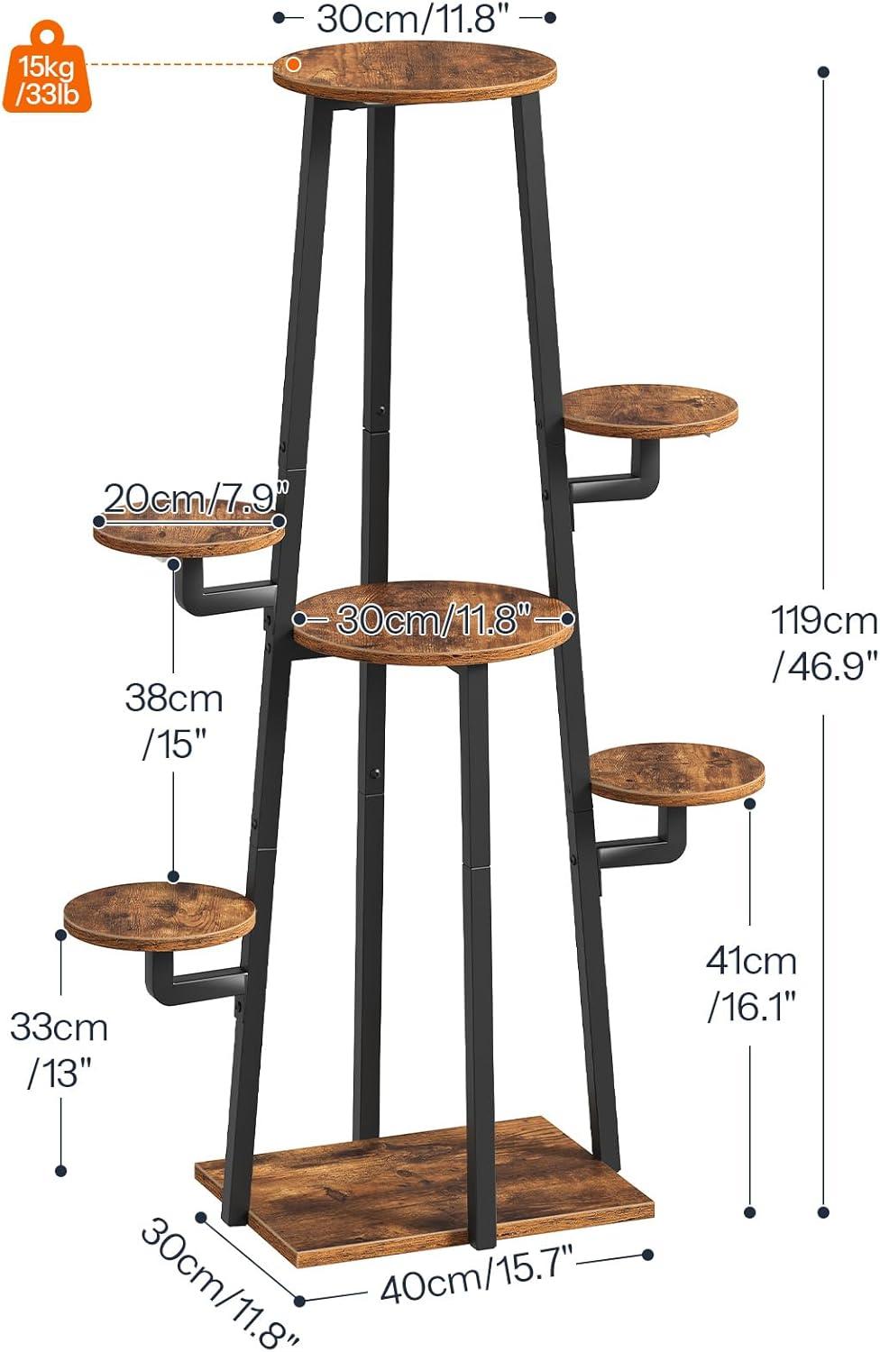 imageHOOBRO Plant Stand Indoor with Grow Lights 7Tier Plant Shelf for Multiple Indoor Plants 472 Corner Plant Stand Organizer with Metal Frame for Living Room Balcony Patio Rustic Brown BF04DHJ01