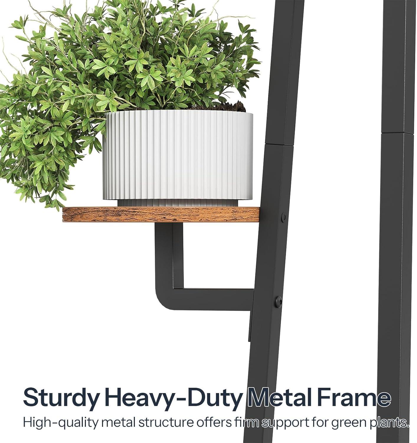 imageHOOBRO Plant Stand Indoor with Grow Lights 7Tier Plant Shelf for Multiple Indoor Plants 472 Corner Plant Stand Organizer with Metal Frame for Living Room Balcony Patio Rustic Brown BF04DHJ01