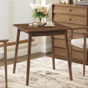 HOOBRO Bamboo Dining Table, Square Dining Table for 2, 27.6″ Kitchen Table for Small Space, Writing Table, Easy to Assemble, for Dining Room, Living Room, Office, Kitchen, Apartment, Brown BR70CZ01G1(Brown)