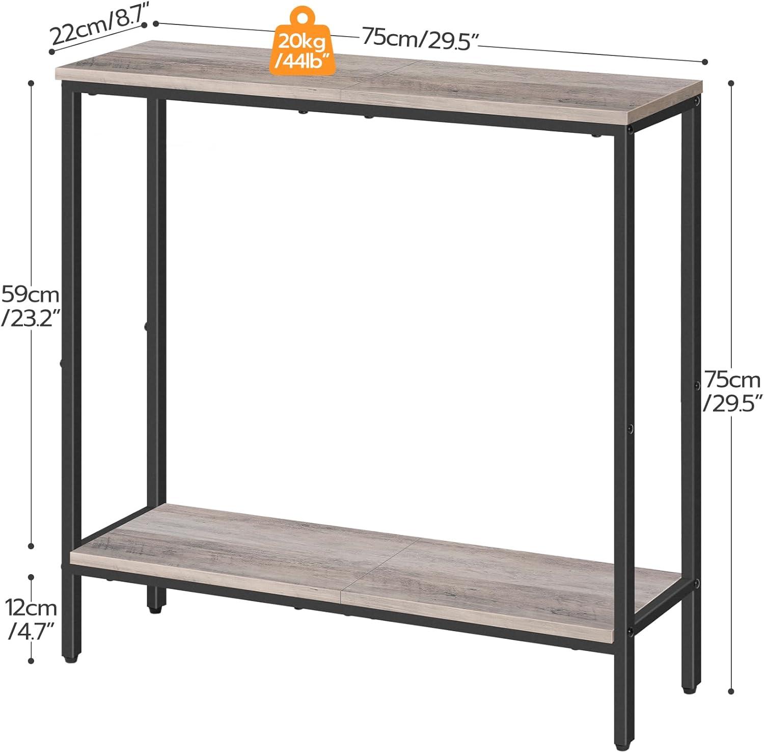 imageHOOBRO 295 L Narrow Console Table 87 D Small Entryway Table Sofa Table Behind Couch with 2Tier Storage Display Shelves for Hallway Foyer Living Room Bedroom Greige and Black BG22XG01Greige and Black