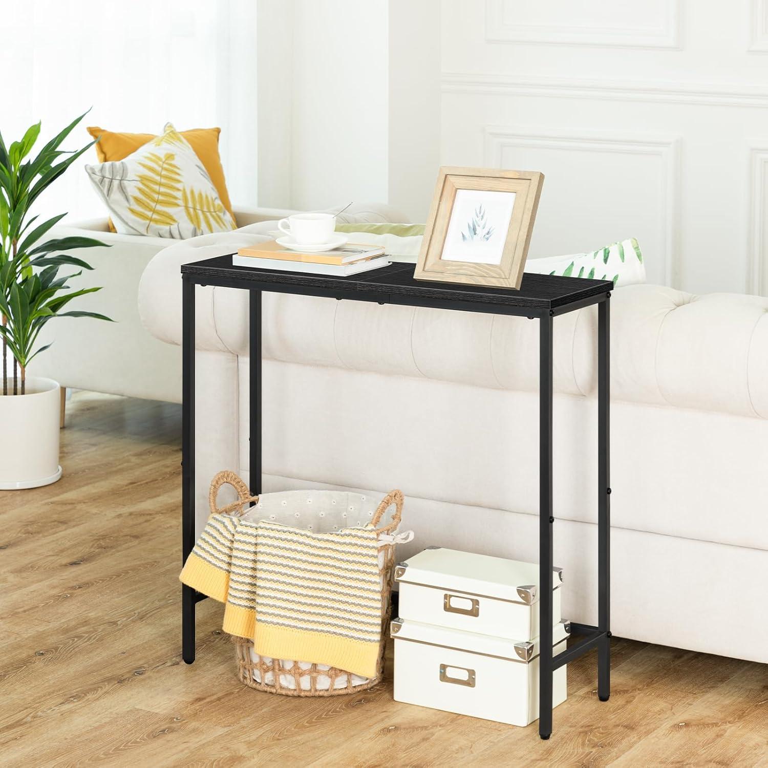 imageHOOBRO Narrow Console Table 295 Small Entryway Table Thin Sofa Table Side Table Display Table for Hallway Bedroom Living Room Foyer White WW75XG01Black