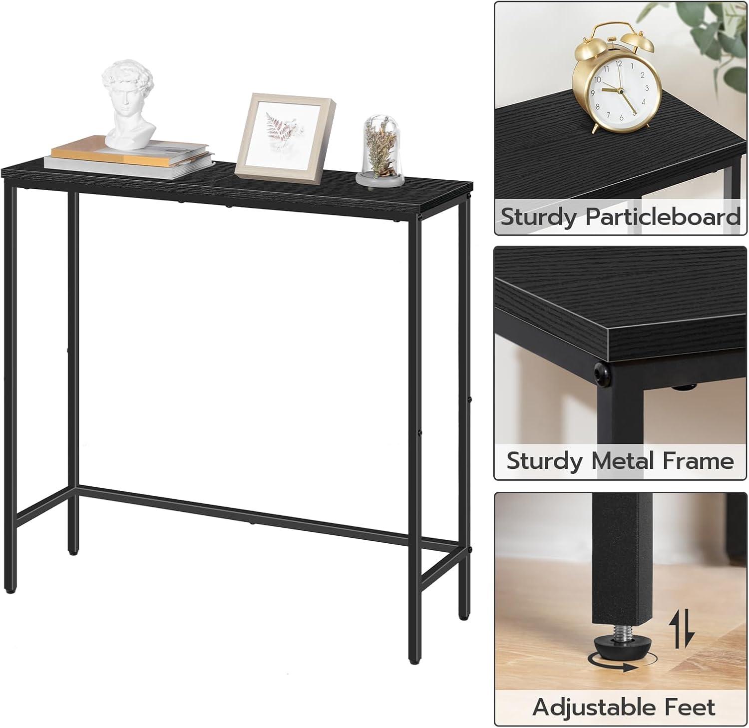 imageHOOBRO Narrow Console Table 295 Small Entryway Table Thin Sofa Table Side Table Display Table for Hallway Bedroom Living Room Foyer White WW75XG01Black
