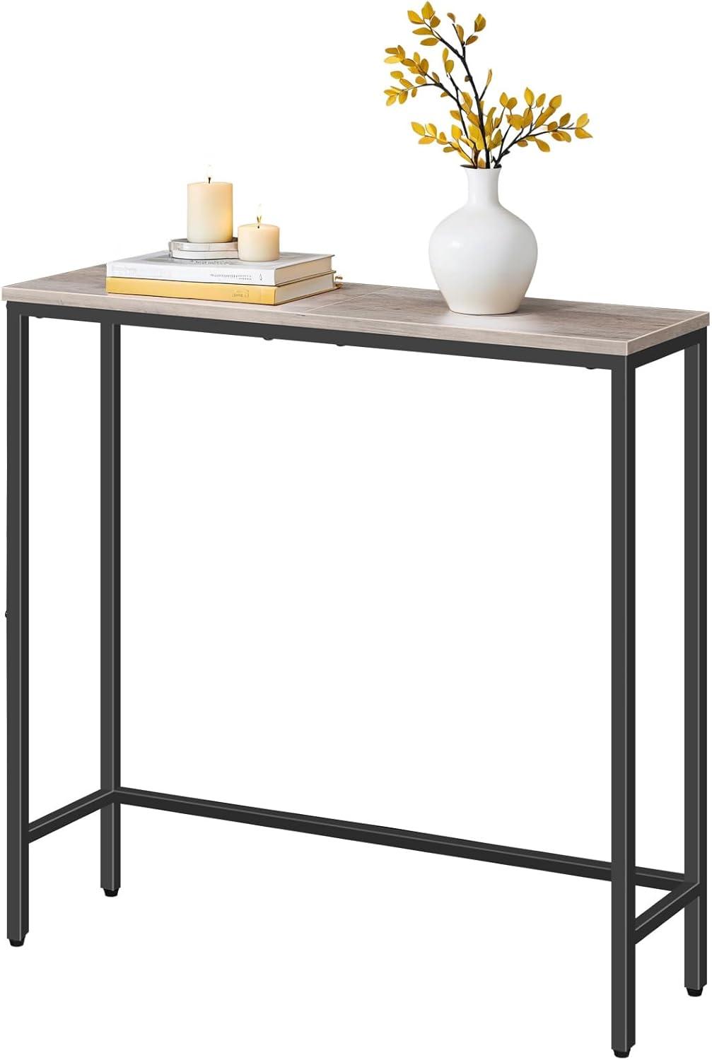 imageHOOBRO Narrow Console Table 295 Small Entryway Table Thin Sofa Table Side Table Display Table for Hallway Bedroom Living Room Foyer White WW75XG01Greige Black