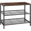 imageHOOBRO Console Table Sofa Table with 2 Flat or Slant Adjustable Mesh Shelves Hallway Table and Sideboard in Entryway Living Room Corridor Easy Assembly Industrial Rustic Brown and Black BF01XG01