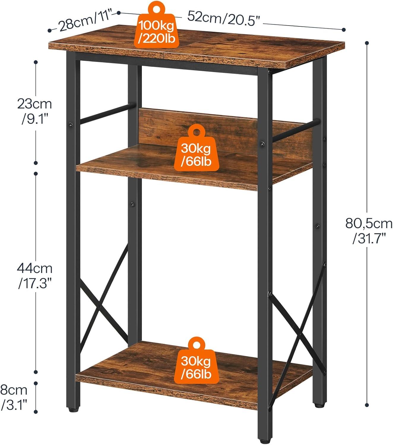 imageHOOBRO 10 Gallon Aquarium Stand and Foldable End Table 3Tier Fish Tank Stand with Storage C Shaped Side Table with Storage Shelf Small Snack Table Suitable BF52FT01BF29SF01