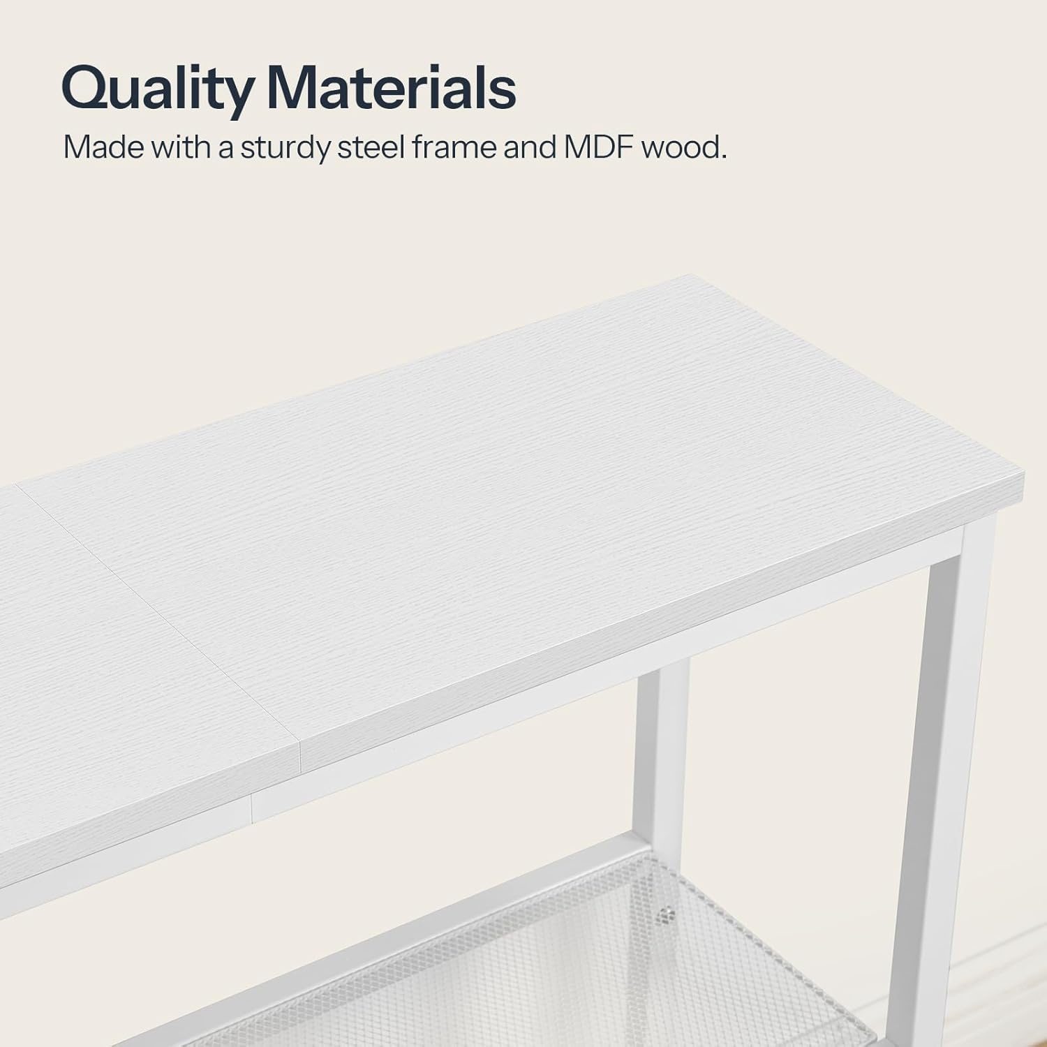 image:imageHOOBRO 295 Narrow Console Table 3 Tier Entryway Table with Shelves Thin Sofa Table Behind Couch Table Display Side Table for Hallway Entrance Living Room White WW73XG01White